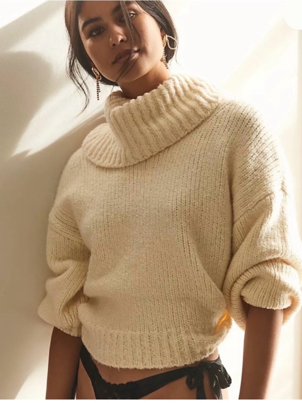 Anthropologie Pilcro turtleneck sweater chunky, ribbed knit slouchy oversized